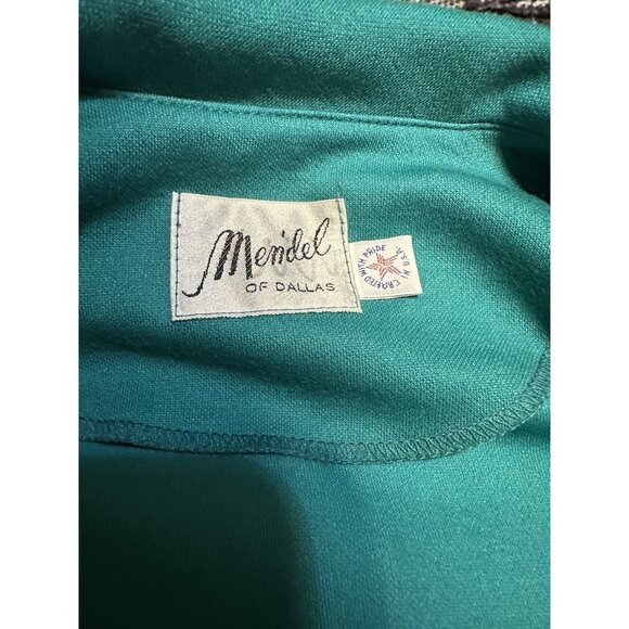 Vintage Mendel of Dallas Midi Teal Shift Dress Peter Pan Collar Mod 70s - Picture 4 of 10